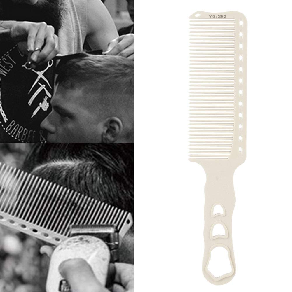 ANGGREK Haircut Comb, Professional Salon Hair Comb Hairdressing Styling Cutting Barber Stylist Tool Comb for Man and Women (White)