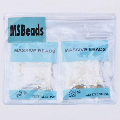 2000Pcs AB Crystal Rhinestones Set (1760pcs+240pcs), Round & Multi-Shape AB Glass Rhinestone, Flatback AB Crystals for Nails, Clothes, Face, Jewelry | Aurora Borealis