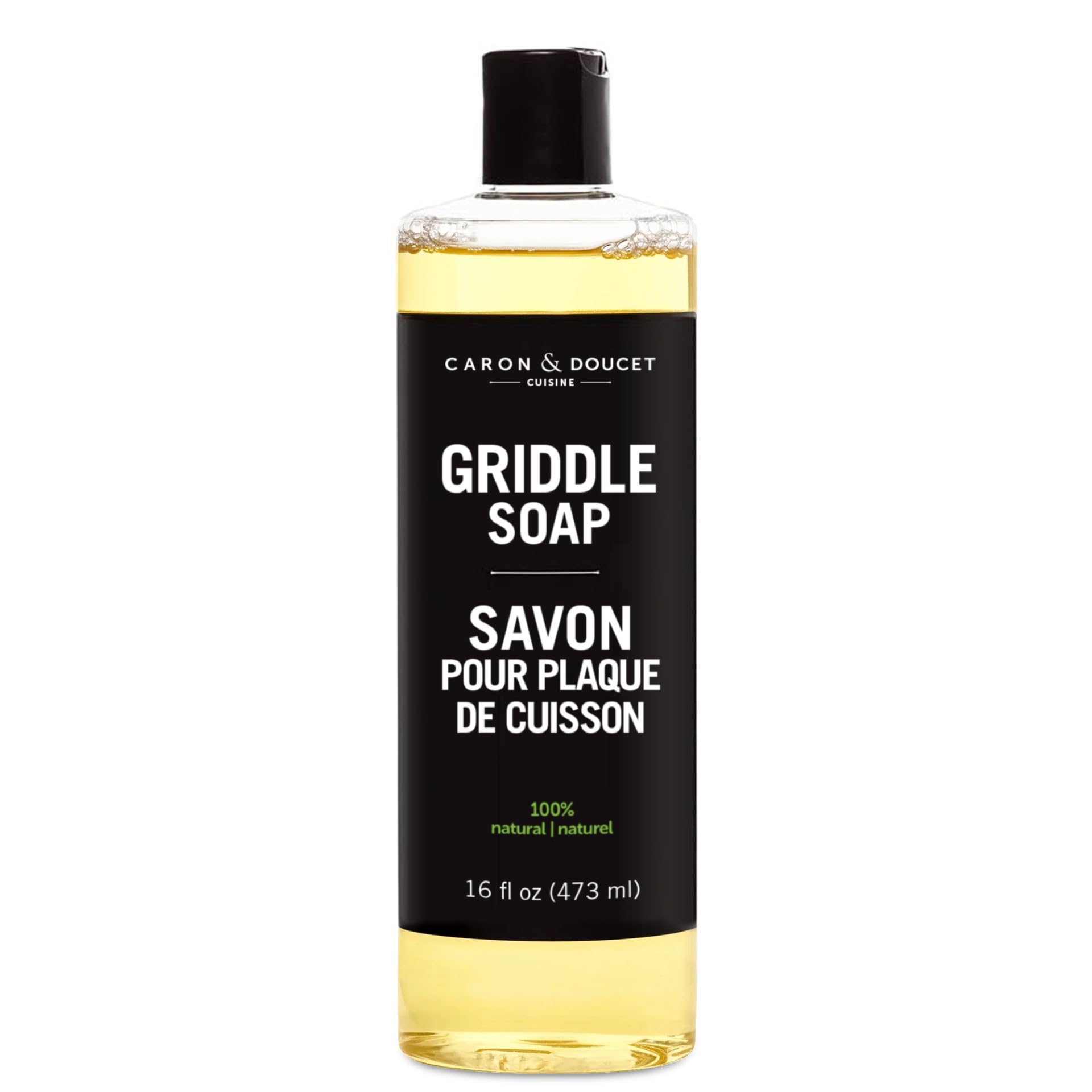 CARON & DOUCET Griddle Cleaning Soap | 100% Plant-Based Soap | Restore, Care & Maintain Before Seasoning (16 oz)