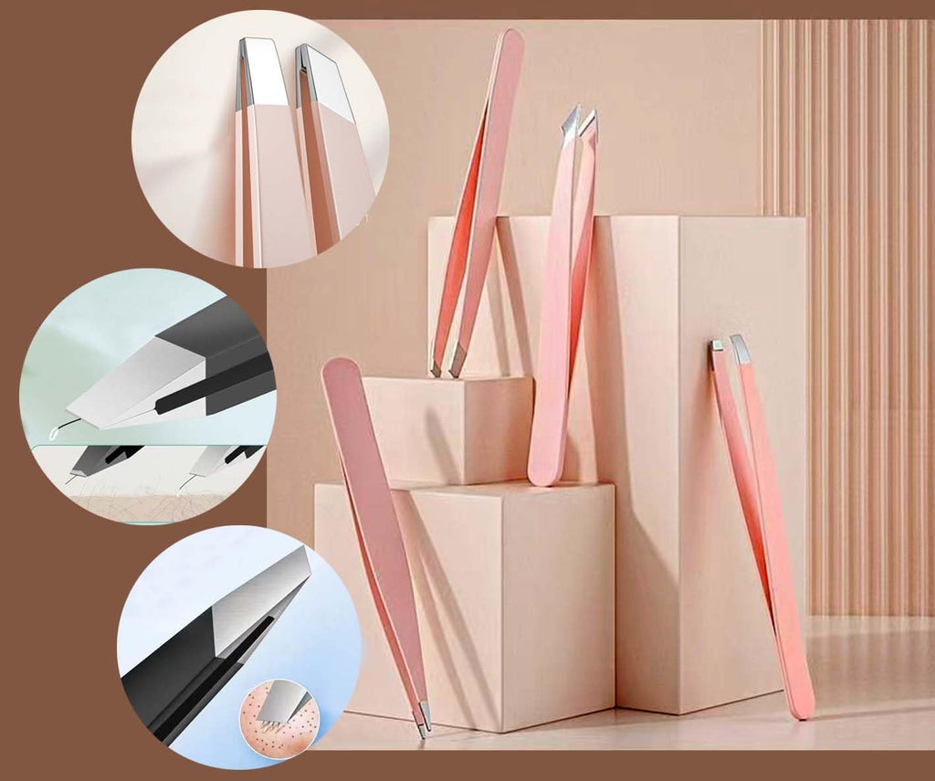 Muzioiernsu Tweezers for Women Facial Hair Eyebrow Kit Tweezer Set Black