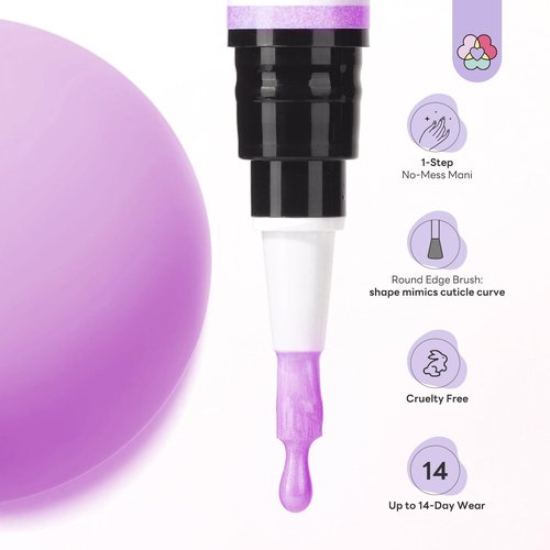 SAVILAND Express One-Step Gel Nail Polish Pens Set: 6 Pearl Pink Blue Colors 3 in 1 Gel Polish Set Base & Color Gel & Top in a Pen for Aurora Effect Easy to Use Travel 4ml (U V Lamp Needed)