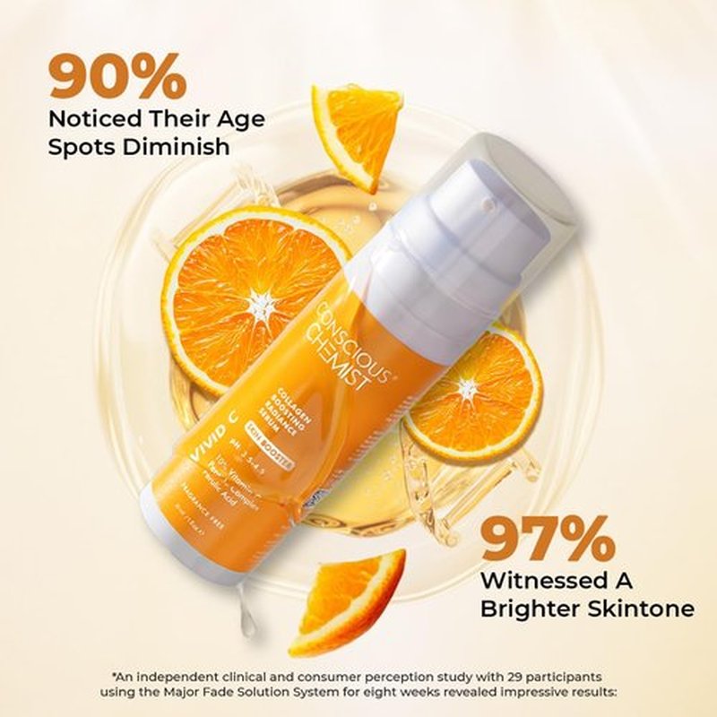 Conscious Chemist Vitamin C 10% Face Serum - Brightening & Anti-Aging | 30ml | Reduces Dark Circles & Fine Lines