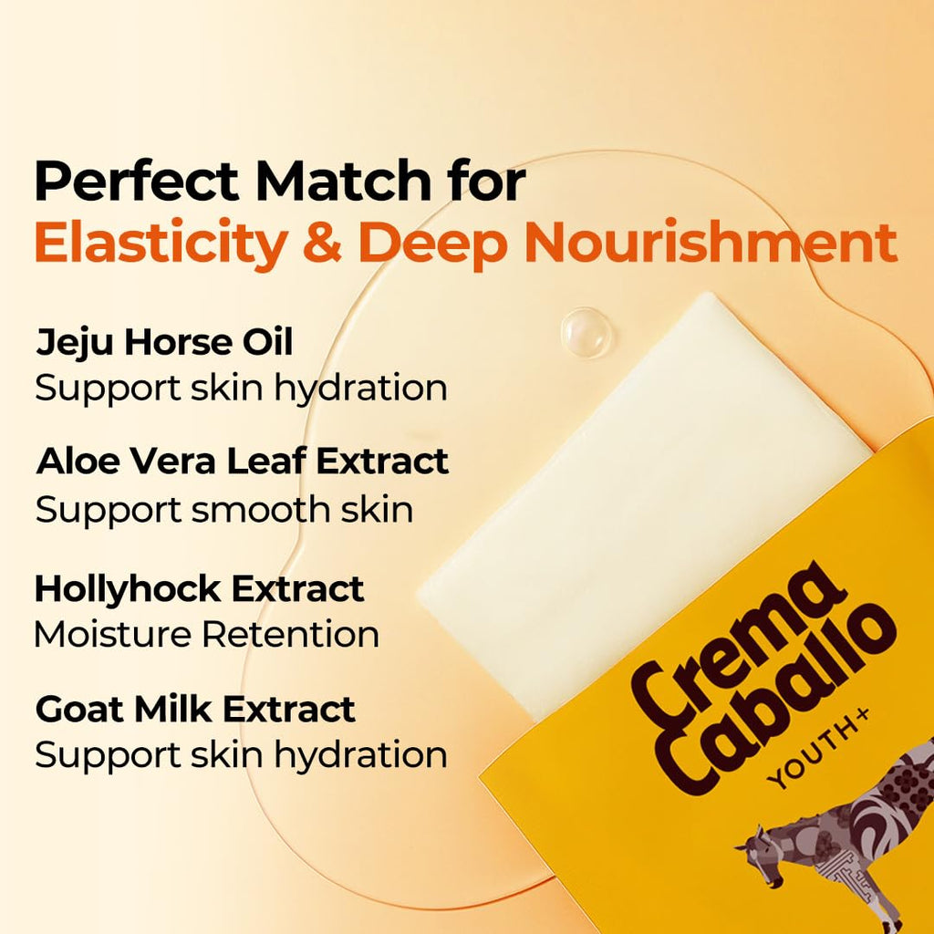Jaminkyung Face Mask with Jeju Horse Oil, Hydrogel Mask for Deep Nourishment & Glow, Intensive Elasticity Care for Dry, Dull Skin, Korean Skincare 0.88 oz X 10ea (10 Sheet)