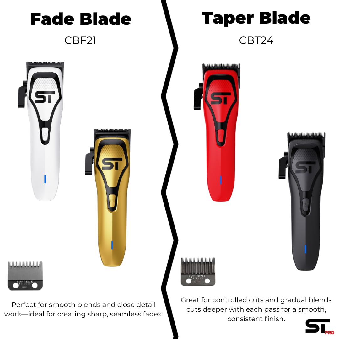 Supreme Trimmer DLC Coated Steel Replacement Blade CBT24 | Taper Blade for Darkstar72 & Most Hair Clippers | Black