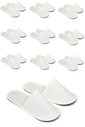 CHOCHILI 10 Pairs Fabric Packed Economy Disposable Hotel Slippers for Airbnb Spa Salon Party Wedding Guests - Fits up to Adult US Men Size 10 & Women Size 11, White