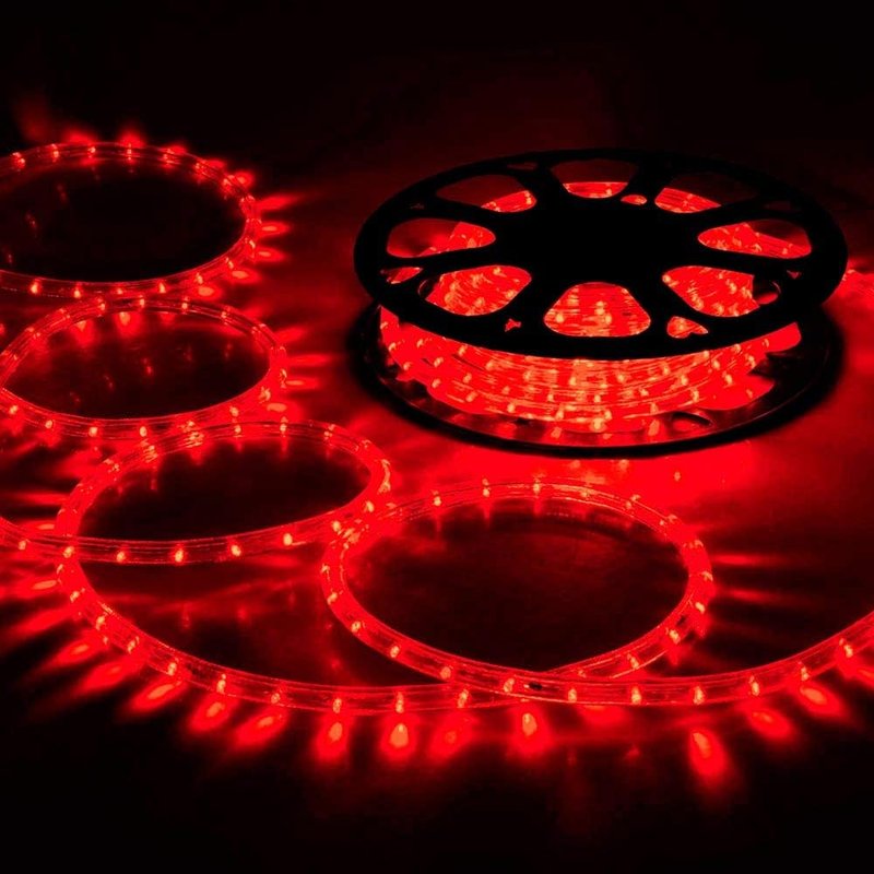 200ft LED Rope Lights by [Brand Name] - Waterproof Outdoor Lighting with 8 Modes | Flexible Tube Lights for Garden, Patio, and Party (Red)