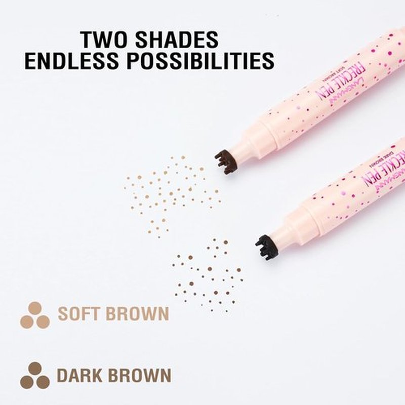 Jolilab Freckle Pen - 3-in-1 Dual-Ended Stamp & Precision Tip Eyeliner/Brow Pencil | Waterproof, 2 Shades