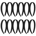 Amariver 12Pcs Black Headband for Women 0.8inch Satin Headbands Thin Hard Head Bands DIY Plain Hair Band Black Satin Headband Fashion Hair Accessories for Women Girls