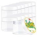 Opret 12 Pack 10oz Empty Slime Containers, Large Plastic Slime Jars with Lids and Labels Clear Storage Organizers for Slime Making, Food and Beauty Products, BPA Free