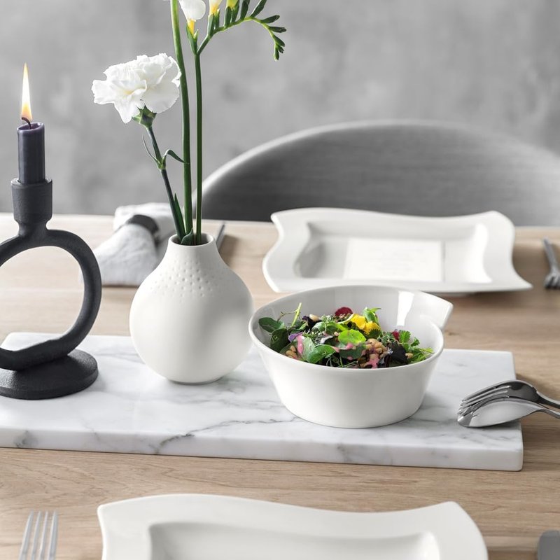 Villeroy & Boch New Wave Large Round Rice Bowl - 20.25 oz Premium Porcelain | Made in Germany, White