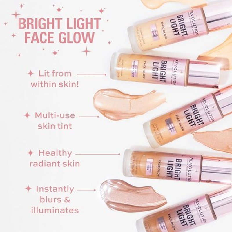 Revolution Beauty London, Bright Light Face Glow, Lightweight & Brightening Multi-Use Skin Tint, Illuminating and Natural Glow Finish, Illuminate Medium, 0.77 Fl. Oz