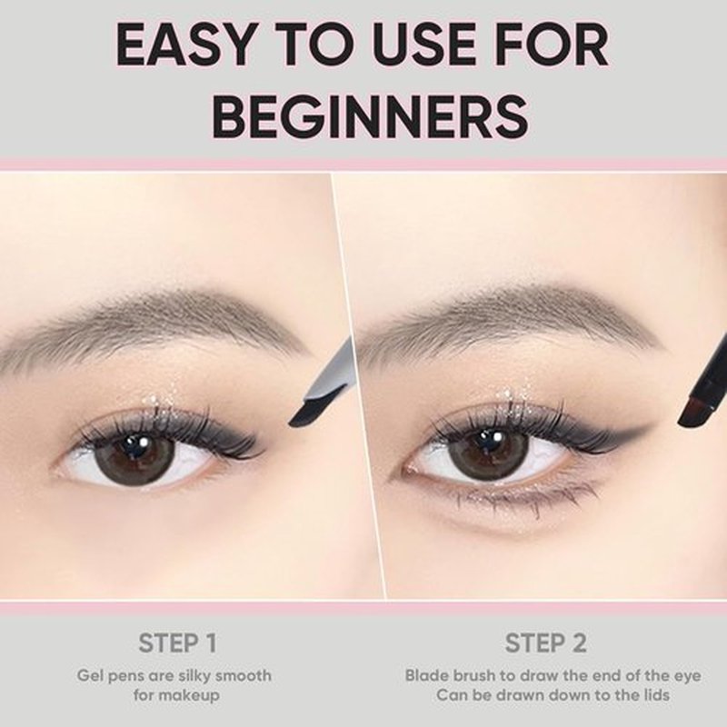Skiennix Waterproof Gel Eyeliner Pencil - Highly Pigmented, Smudge-Proof, Ultra-Fine Tip - Includes Built-In Brush for Easy Application - 01 Black