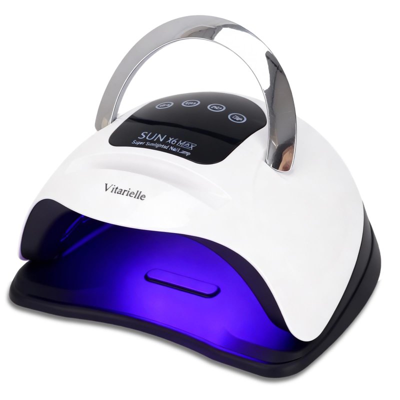 Vitarielle 320W UV LED Nail Lamp with Phone Holder, 72 High Power LEDs, 4 Timer Settings (10s/30s/60s/99s), Fast Cure for All Gel Polish, Polygel & Acrylic, Smart Sensor, Home & Salon Use
