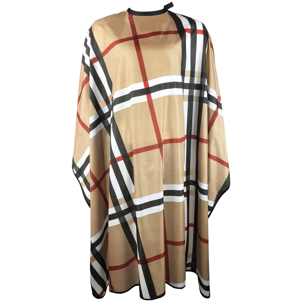 Pelocapa Haircut Barber Cape for Men, Professional Salon Cape with Snap Closures, Hairdresser Cape for Adults, Large Waterproof Cape for Hair Cutting, Styling - 63”× 56” (Classic Beige Color)