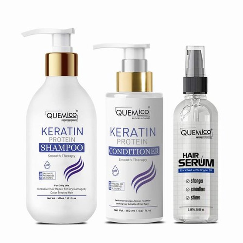 Keratin Shampoo and Conditioner Set - Nourishing Serum, No Sulfates or Parabens | Moisturizing for Dry & Frizzy Hair, 16.9 fl. oz