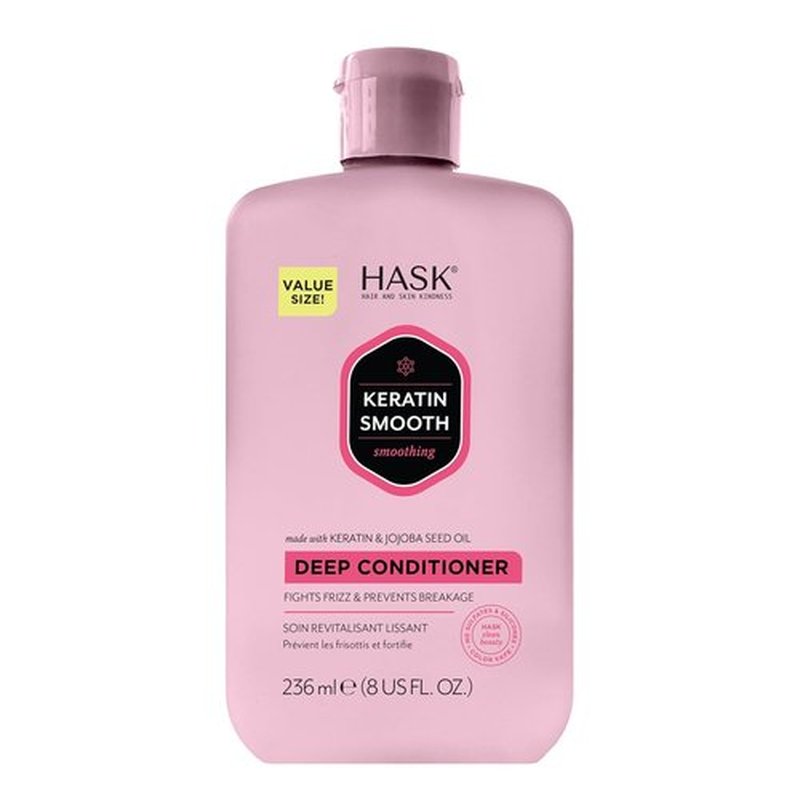 HASK Keratin Smoothing Deep Conditioner - Color Safe, Gluten Free, Sulfate Free | 8 Fl Oz