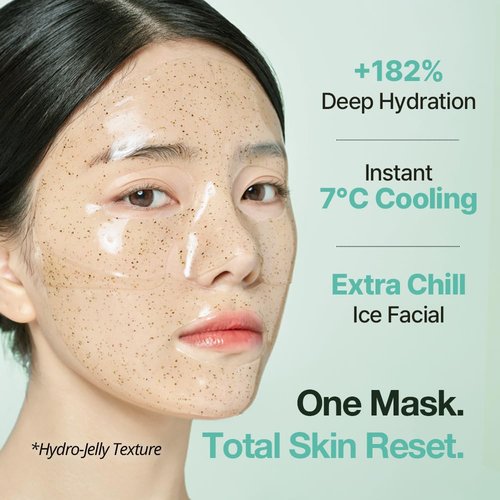 NDP Collagen Cica Cooling Hydrogel Face Mask - Soothing Ice Mask for Puffiness Relief | Vegan Collagen & Centella (4 Sheets)