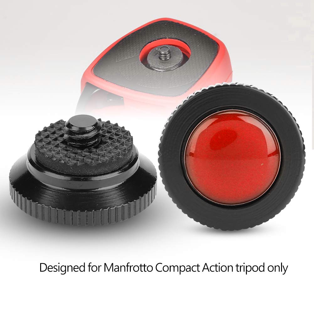 ANGGREK Quick Release Plate, Mini Aluminium Alloy Round for Manfrotto Compact Action Tripod, Ultralight, Compatible with Most Cameras, 1/4inch Screw, 22mm Diameter, Rojo