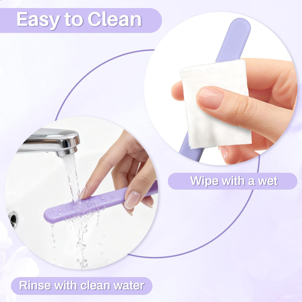 RAQEHO 3 Reusable Silicone Wax Spatula - Non-stick Wax Applicator Stir Sticks for Face Arm Hair Removal Waxing Accessories Removal Products Esthetician Supplies Professional For Home Beauty Salon Use.