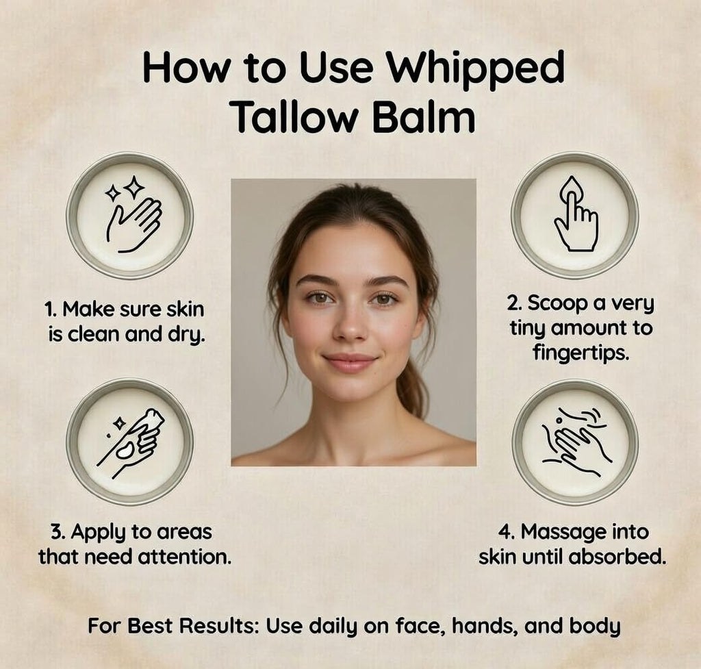 Bovera Naturals Tallow Moisturizer, Lavender Scented Face and Body Cream, 100% Organic Grass-Fed Beef Tallow, Non-Greasy for Dry Sensitive Skin, Eczema Cream and Body Butter, 4 fl oz