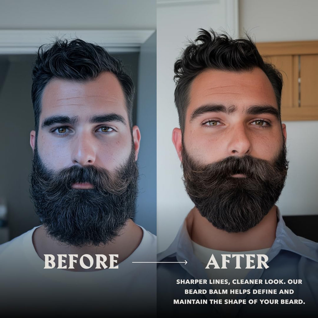 Striking Viking Beard Oil and Balm Set - Dual Use Leave in Beard Conditioner Tames, Styles, Softens, and Moisturizes Beards and Mustache - Made with Natural and Organic Argan and Jojobo Oils