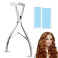 LVOERTUIG Tape in Hair Extension Tools Kit, Flat Surface Stainless Steel Tape in Hair Extensions Plier + 2 Hair Extension Tape,Tape in Pliers, Hair Extensions Styling Tools(COLOR:Silver)