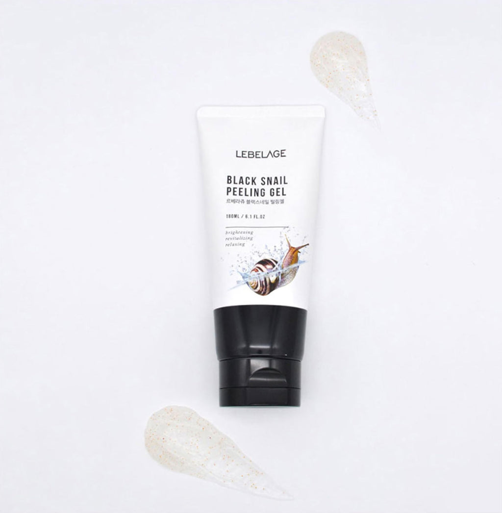 Lebelage Black Snail Peeling Gel 6.08 oz | Gentle Exfoliating Gel with Snail Extract | Wash-Off Gommage Texture for Smooth Skin Feel | Lightweight Non-Abrasive Facial Care Formula | Korean Skincare