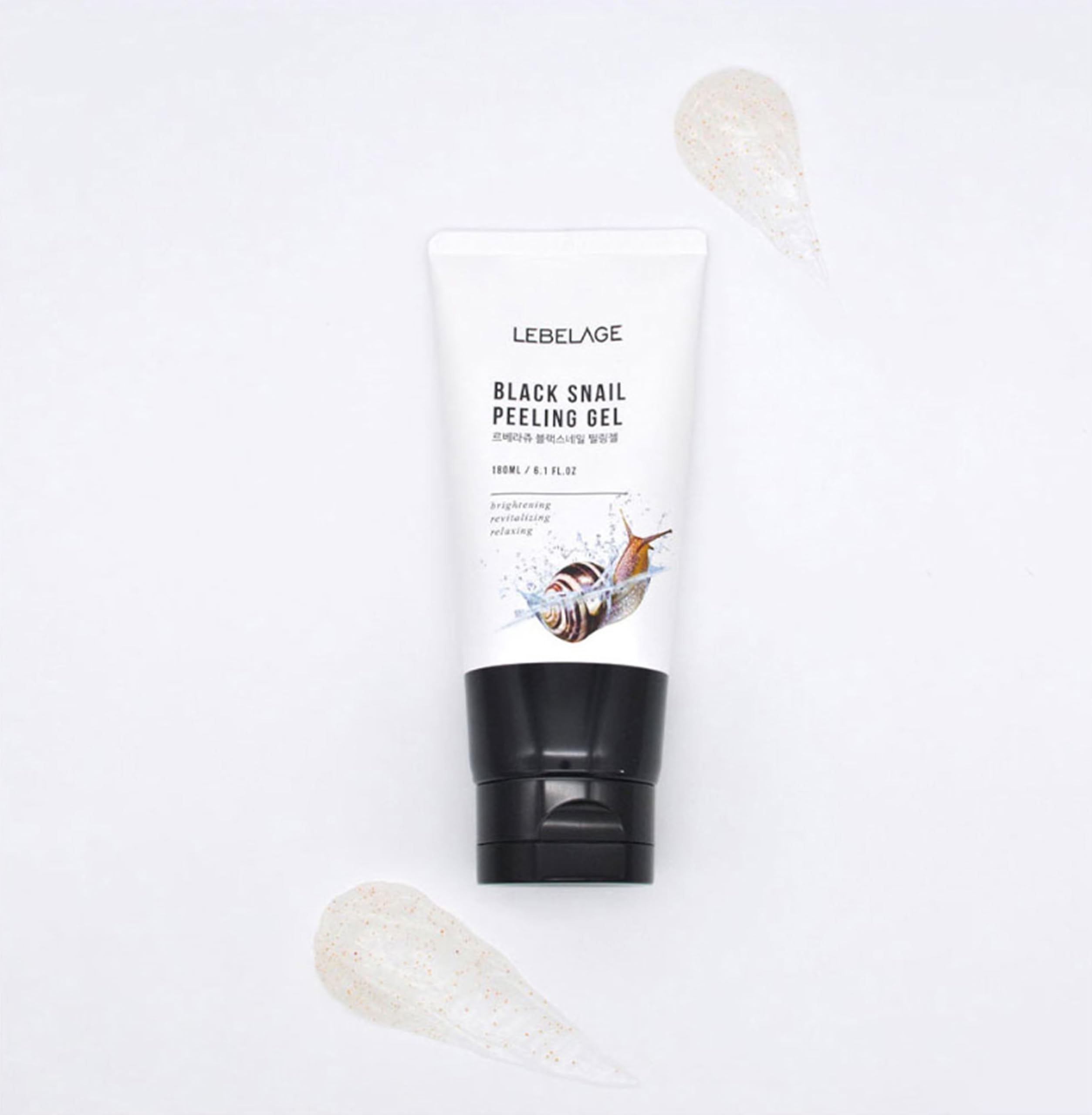 Lebelage Black Snail Peeling Gel 6.08 oz | Gentle Exfoliating Gel with Snail Extract | Wash-Off Gommage Texture for Smooth Skin Feel | Lightweight Non-Abrasive Facial Care Formula | Korean Skincare