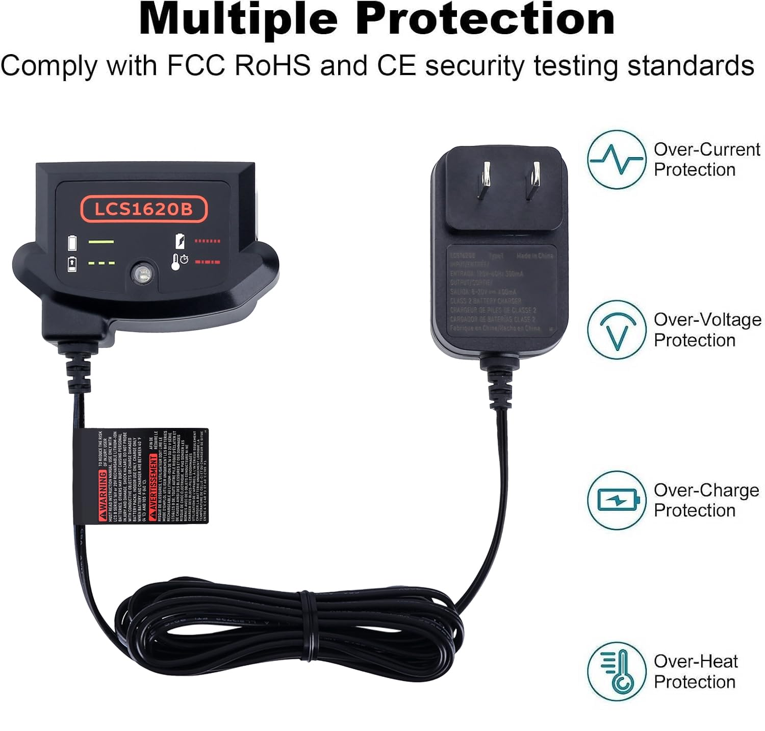 20Volt Battery Charger Replacement for Black and Decker 20V MAX Lithium Charger LCS1620B,Compatible with Black & Decker 12V/20V MAX Battery LBXR20 LBXR20-OPE LB20 LBX20 LBX4020 LB2X4020-OPE