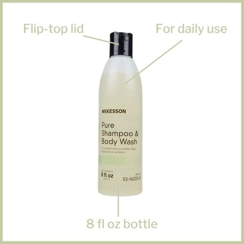 McKesson Pure Shampoo & Body Wash - Sulfate-Free, Unscented, Paraben-Free | 8 oz, 1 Count