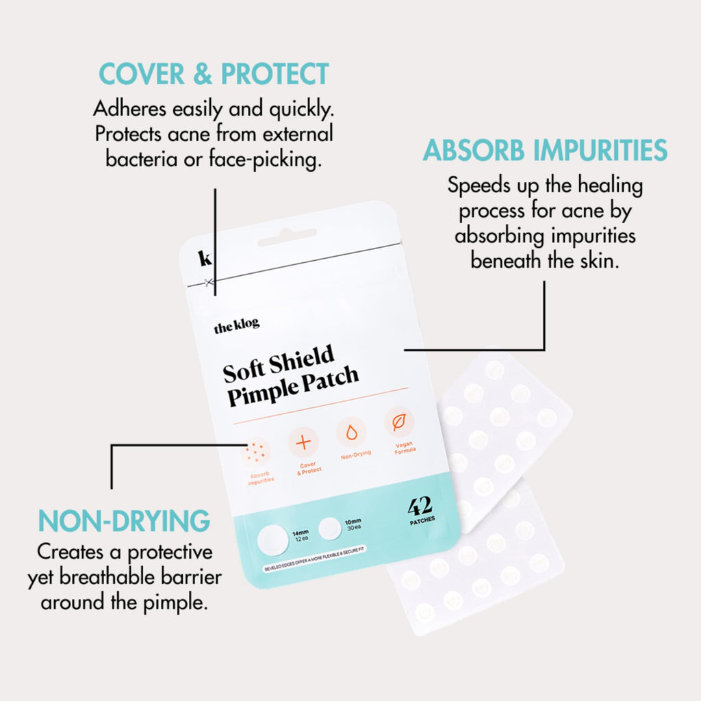 The Klog Soft Shield Pimple Patches by Soko Glam, Korean Facial Skin Care Hydrocolloid Acne Patches for Face & Body, Invisible Zit Stickers 10mm & 14mm, Vegan & Cruelty Free, 126 Dots (Pack of 3)