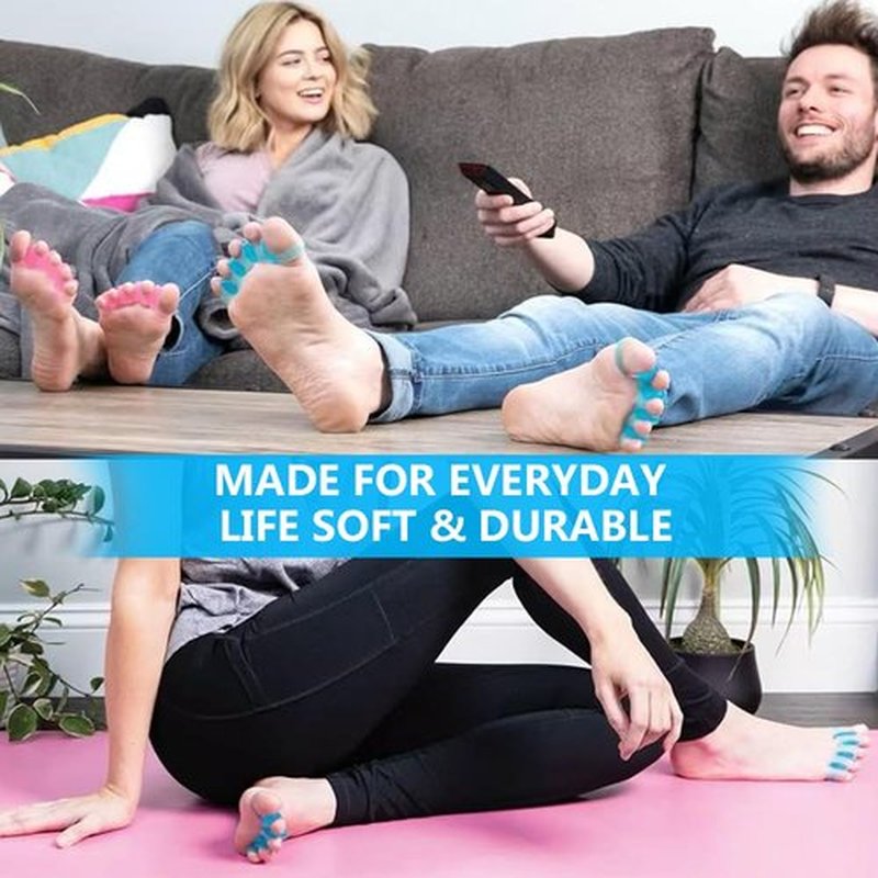 1 Pair Toe Separators/Toe Spacers - For Men and Women - Correcting Bunions and Silicone Big Toe - Relieves Foot Pain, Hammer Toe, Bunions, and Curled Toe(Blue)