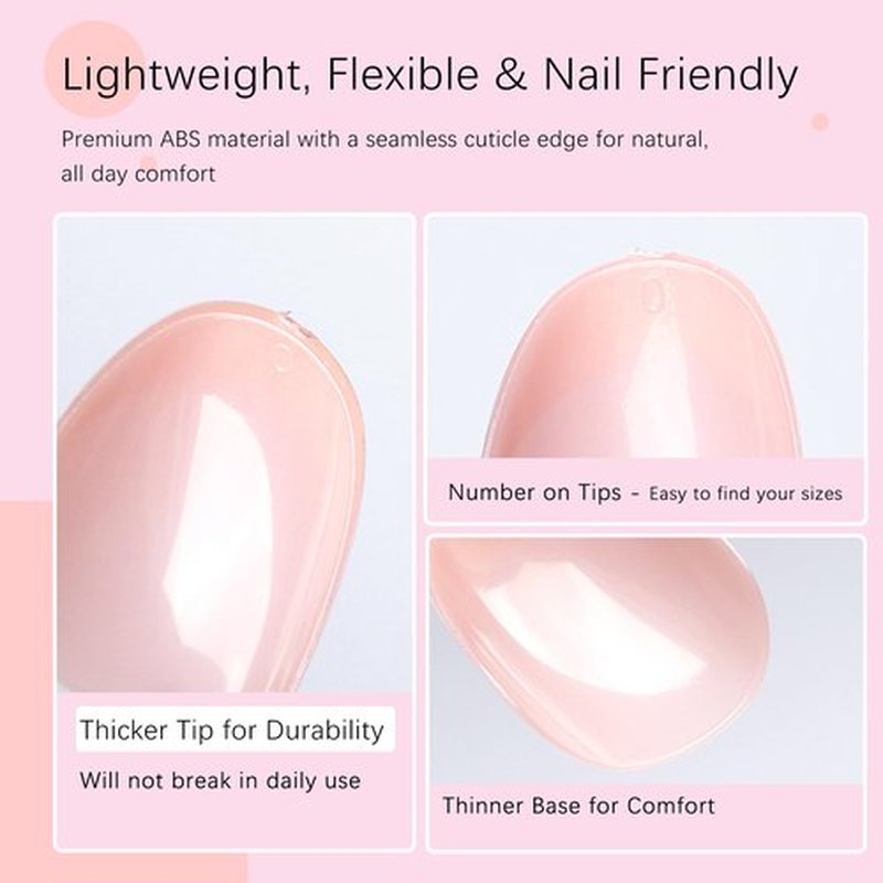 AddFavor 240pcs French Tip Press on Nails Short Oval Fake Nails, White French Tip Nails Press ons Acrylic Press on Nail Almond False Nail Tips for Women