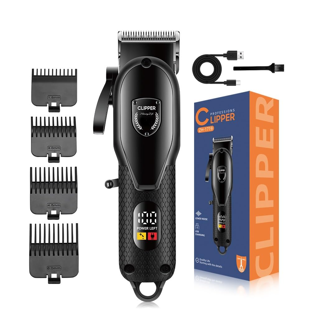 PUPZY Hair Clippers for Men Professional - Cordless&Corded Barber Clippers for Hair Cutting & Grooming Rechargeable Beard Trimmer