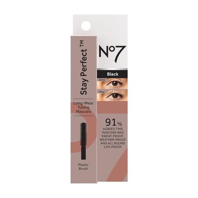 No7 Stay Perfect Mascara - Smudge-Free, Long-Lasting Volume for 24 Hours - Rain & Tear-Proof (7ml)