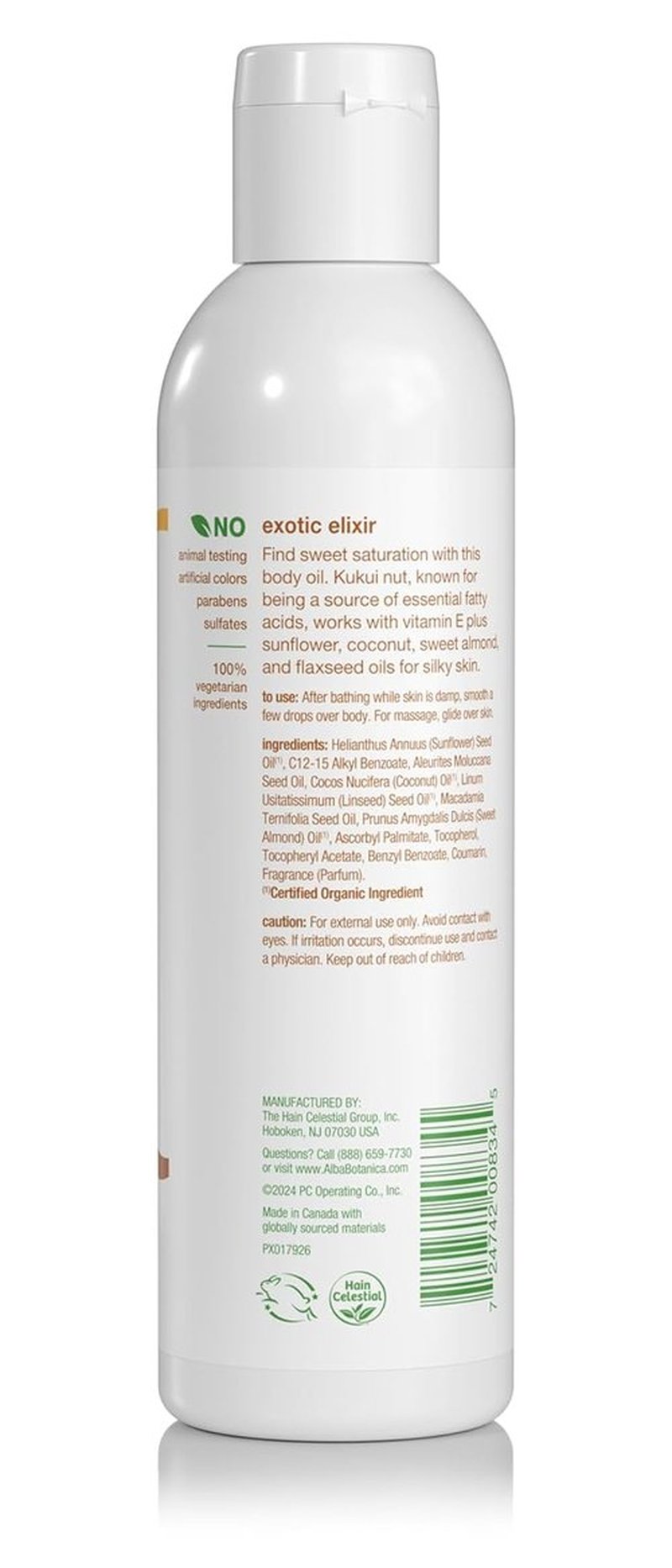 Alba Botanica Intense Hydration Body Oil - Nourishing Kukui Nut & Vitamin E | 8.5 Oz
