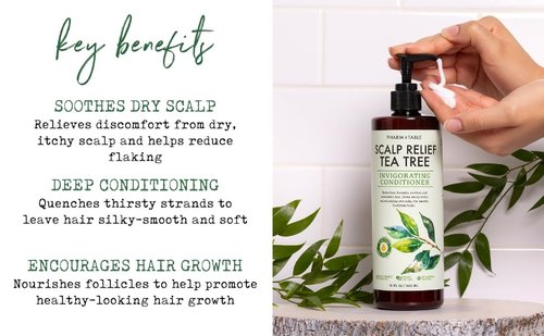 PHARM TO TABLE Tea Tree Conditioner - Soothing Scalp Relief & Hair Detangler | 16.2oz, Infused with Natural Oils