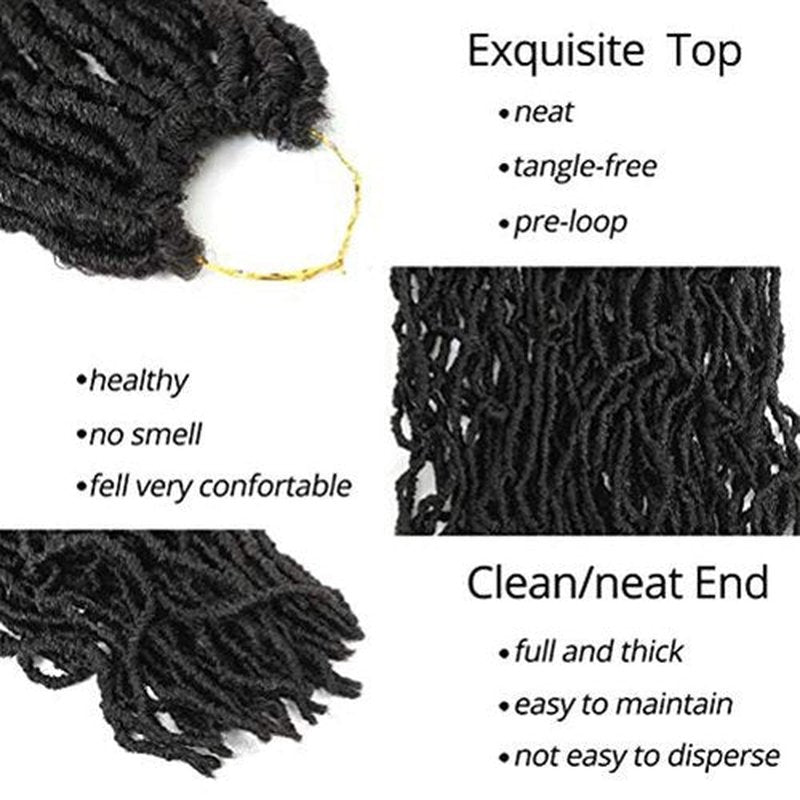Soft Locs Crochet Hair 24 Inch 8 Packs Blcak Faux Locs Crochet Hair Butterfly Locs Pre looped Braids Synthetic Crochet Hair for Women (24 inch 1B)