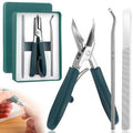 2025 New Eagle Beak Beveled Nail Clippers, Wide Angle Design, Long Handle Anti-Splash Paronychia Nail Clippers, Unisex Suitable for Thick Nails and Paronychia (3-Pack, Green)