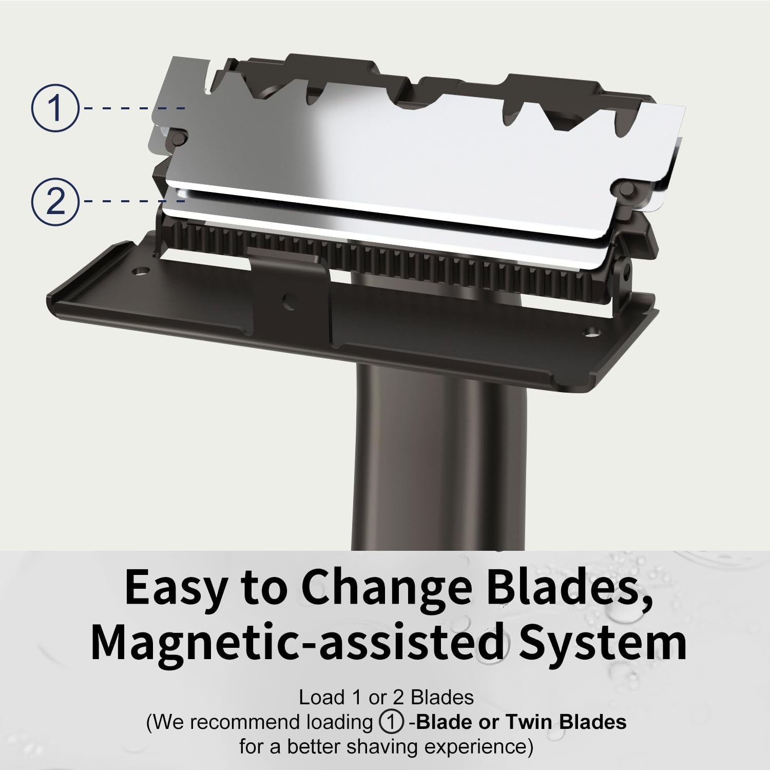 THURLADY Dual-Blade Safety Razor with Pivoting Head, Matte Black