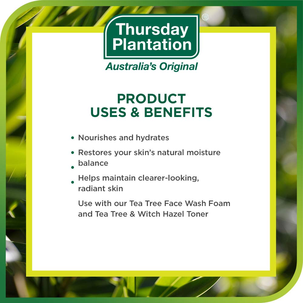 Thursday Plantation Tea Tree Face Cream, Moisturizes and Helps Maintain Clear Skin, 2.29 Ounces