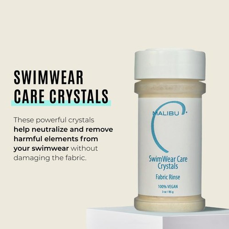 Malibu C Swimwear Care Crystals - Chlorine Removal & Activewear Protection - Color-Safe Laundry Rinse (3 Ounce)