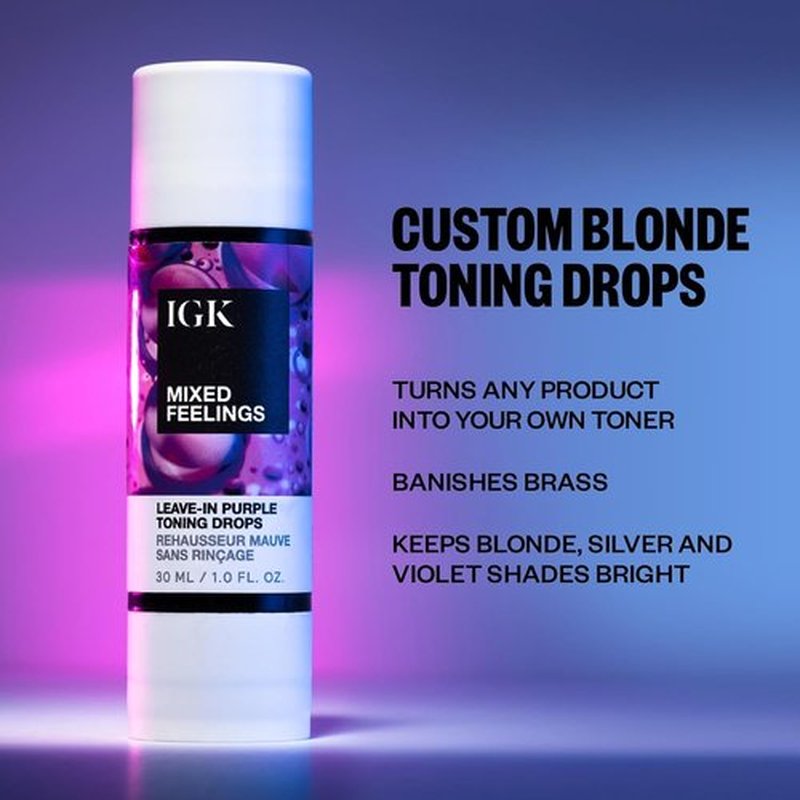 IGK Mistress Hydrating Hair Balm & Mixed Feelings Leave-In Blonde Toning Drops - Tone Brassy Hair, Fight Frizz | 5 oz + 1 oz