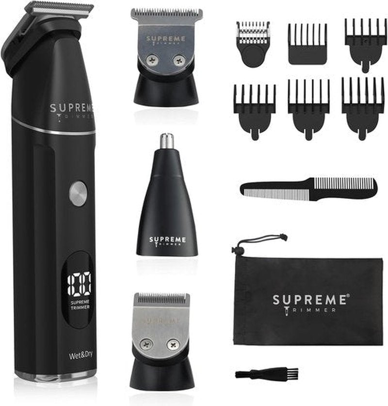 Supreme Trimmer - All-in-One Waterproof Multigroomer for Men | Rechargeable Beard, Body & Nose Hair Kit | SMG3030