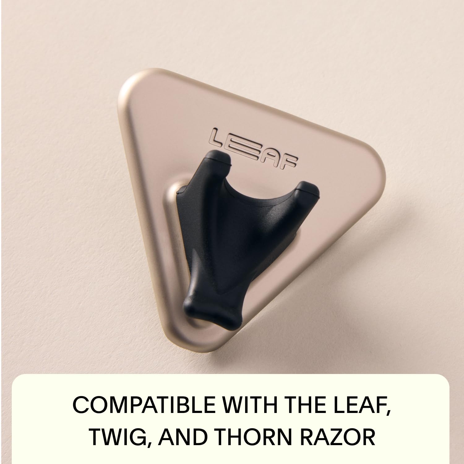 Leaf Shave | Shower Holder, Black - Bathroom Adhesive Razor Wall Hook Compatible Only with The Leaf Razor, Twig Razor, and Thorn Razor