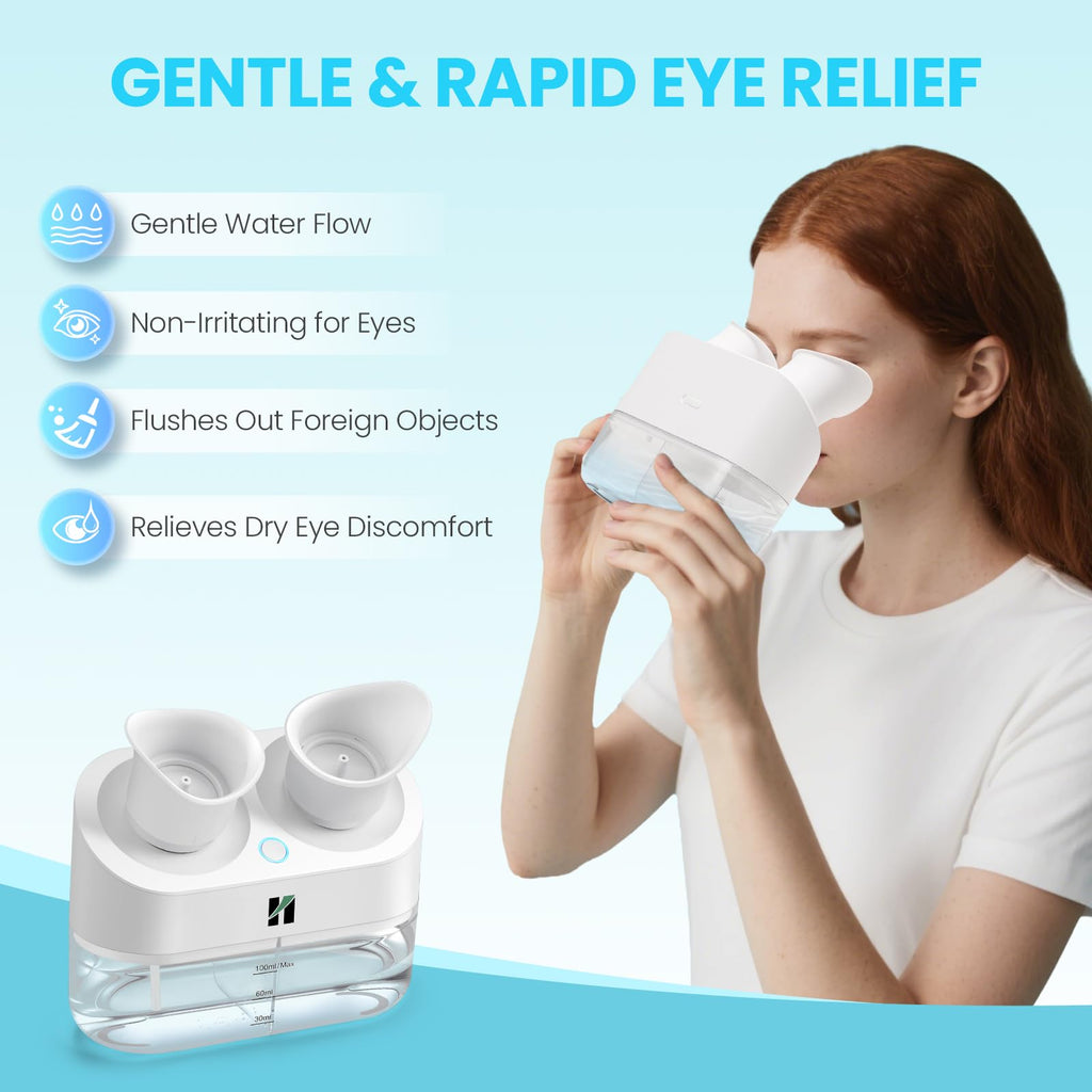Huanyu Electric Portable Eye Wash Station 2 Clean Modes Emergency Eyewash Station Detachable Eye Wash Cup Washing Kit 100ml Water Tank
