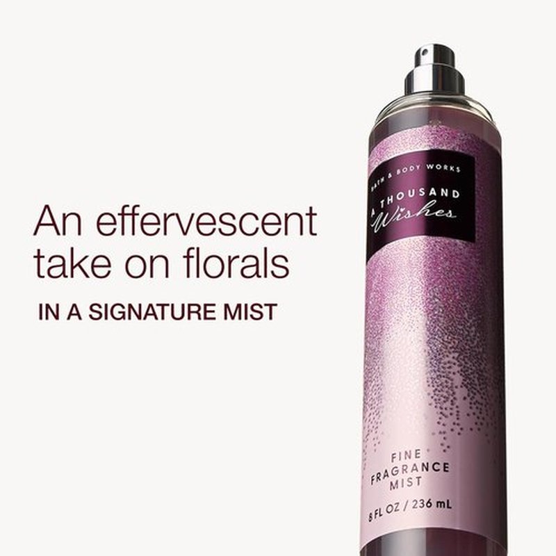 Bath & Body Works A Thousand Wishes Fine Fragrance Mist - Long-Lasting Sparkling Prosecco & Peony Scent, 8 Fl Oz