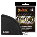 HERCULES Pre-Tied Loop Fly Fishing Leader 6 Pack with Tapered Leader Wallet, 9FT - 5X - 3.7LB