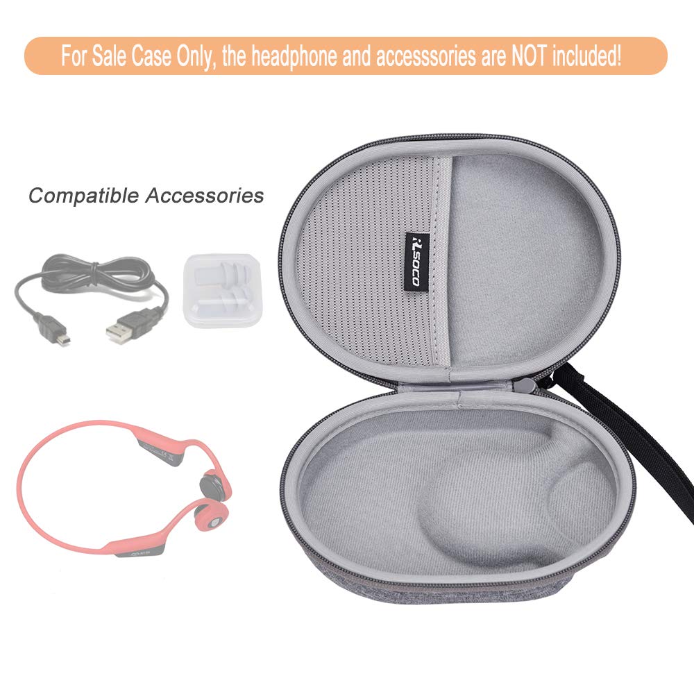 RLSOCO Case for SHOKZ OpenRunPro/OpenRun/OpenMove/OpenSwimPro Headphones | External Dimensions: 6.6×4.8×2.2 in | Note: The Bag is NOT fit for Shokz Mini Size Bone Conduction Headphones (Case Only)