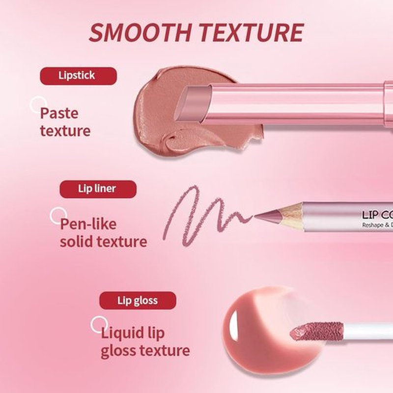 Skiennix Matte Liquid Lipstick Set - Long Lasting Hydrating Lip Balm & Liner | 3PCS Non-Sticky Waterproof